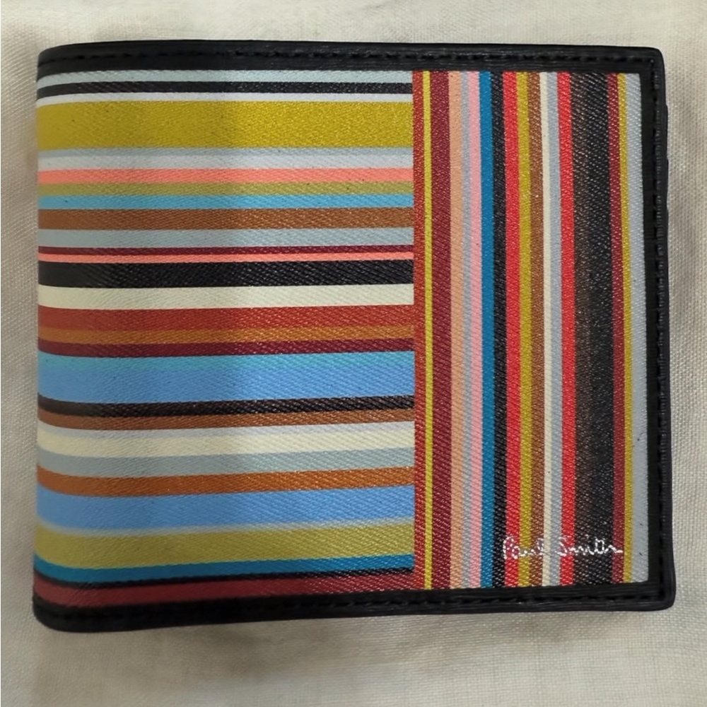 Paul Smith Multicolor Striped Leather Bi-Fold Wallet - Picture 3 of 10